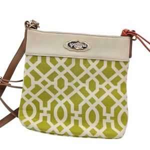 Spartina 449 Daufuskie Island Linen Leather Green Crossbody bag